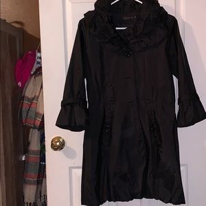 3/4 Sleeve Black Rain Coat